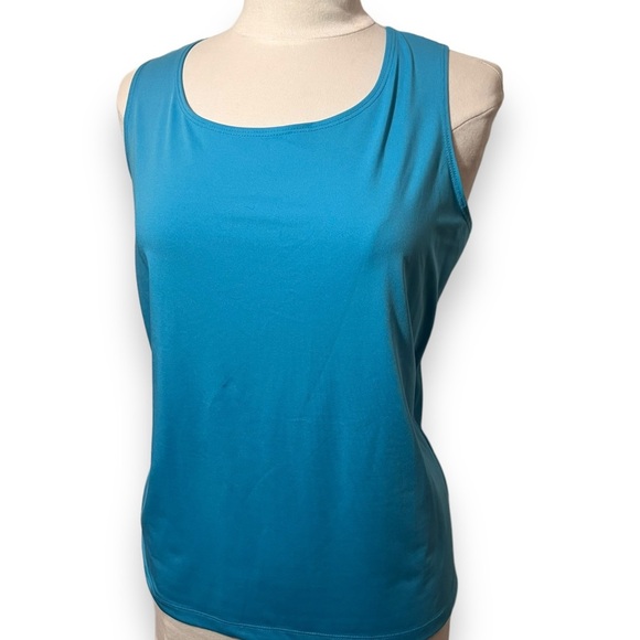 Susan Graver Blue and Green Floral Blazer Top Set - Picture 2 of 4